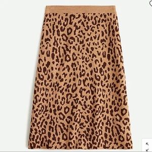 J CREW WOOL LEOPARD SWEATER SKIRT size large